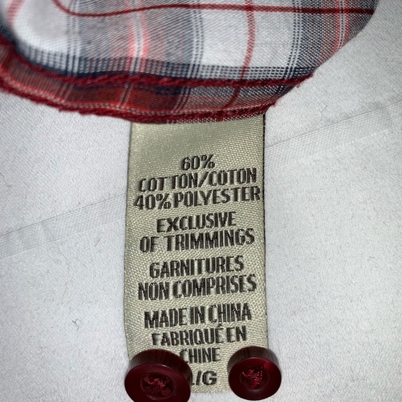 Denver Hayes Navy/Red Plaid Men’s Button Down - LG - Picture 6 of 6